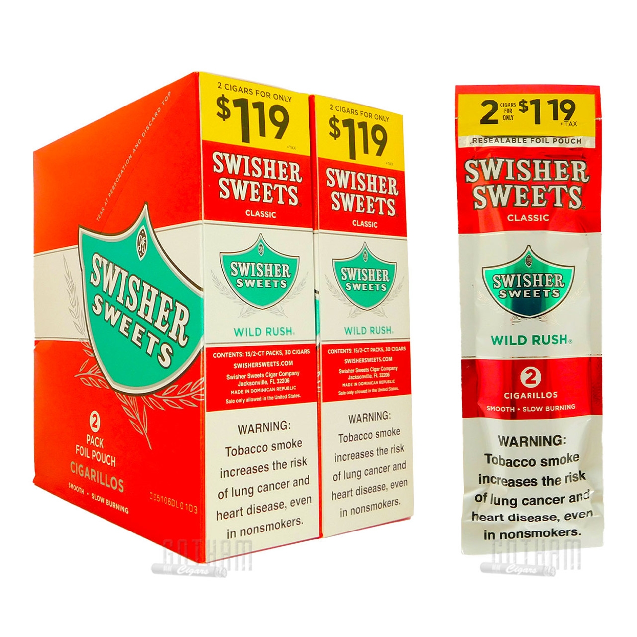 SWISHER SWEETS - SWISHER SWEETS CIGARALLOS 2 PK WILD RUSH